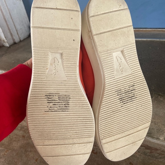 Clarks Layton Step Orange Suede Platform Shoes - Picture 7 of 7